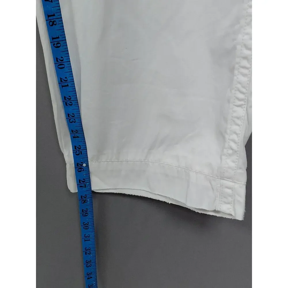 Polo by Ralph Lauren 100% Cotton Pants White Solid Woven Men Size 36 /30